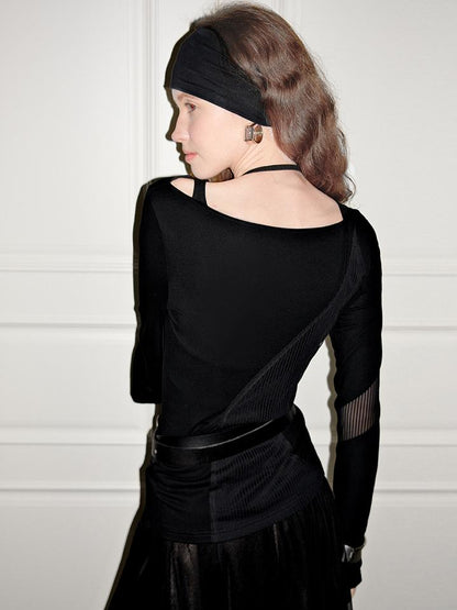 AnnoMundi Mesh Panel Rib Knit Tee
