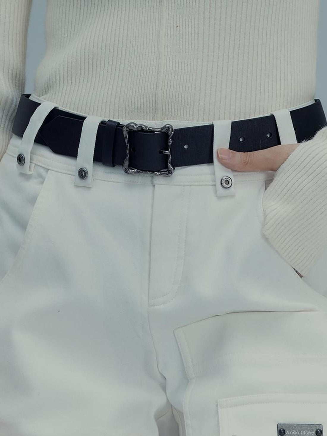 AnnoMundi Metal Head Black Belt For Elevated Style