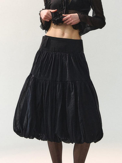 AnnoMundi Mid Length Spliced Sheer Waist Puffed Women&