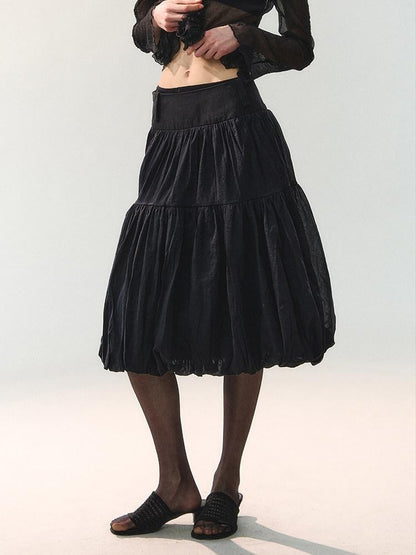 AnnoMundi Mid Length Spliced Sheer Waist Puffed Women&