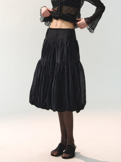 AnnoMundi Mid Length Spliced Sheer Waist Puffed Women&
