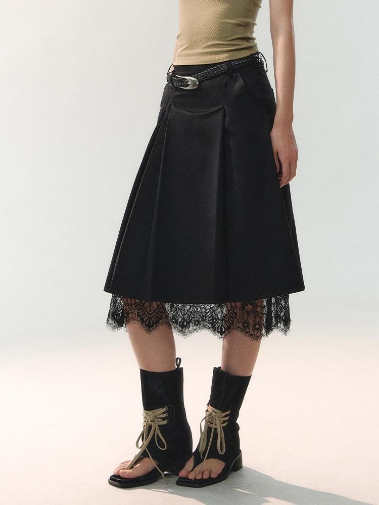AnnoMundi Midnight Asymmetric Pleated A Line Women&