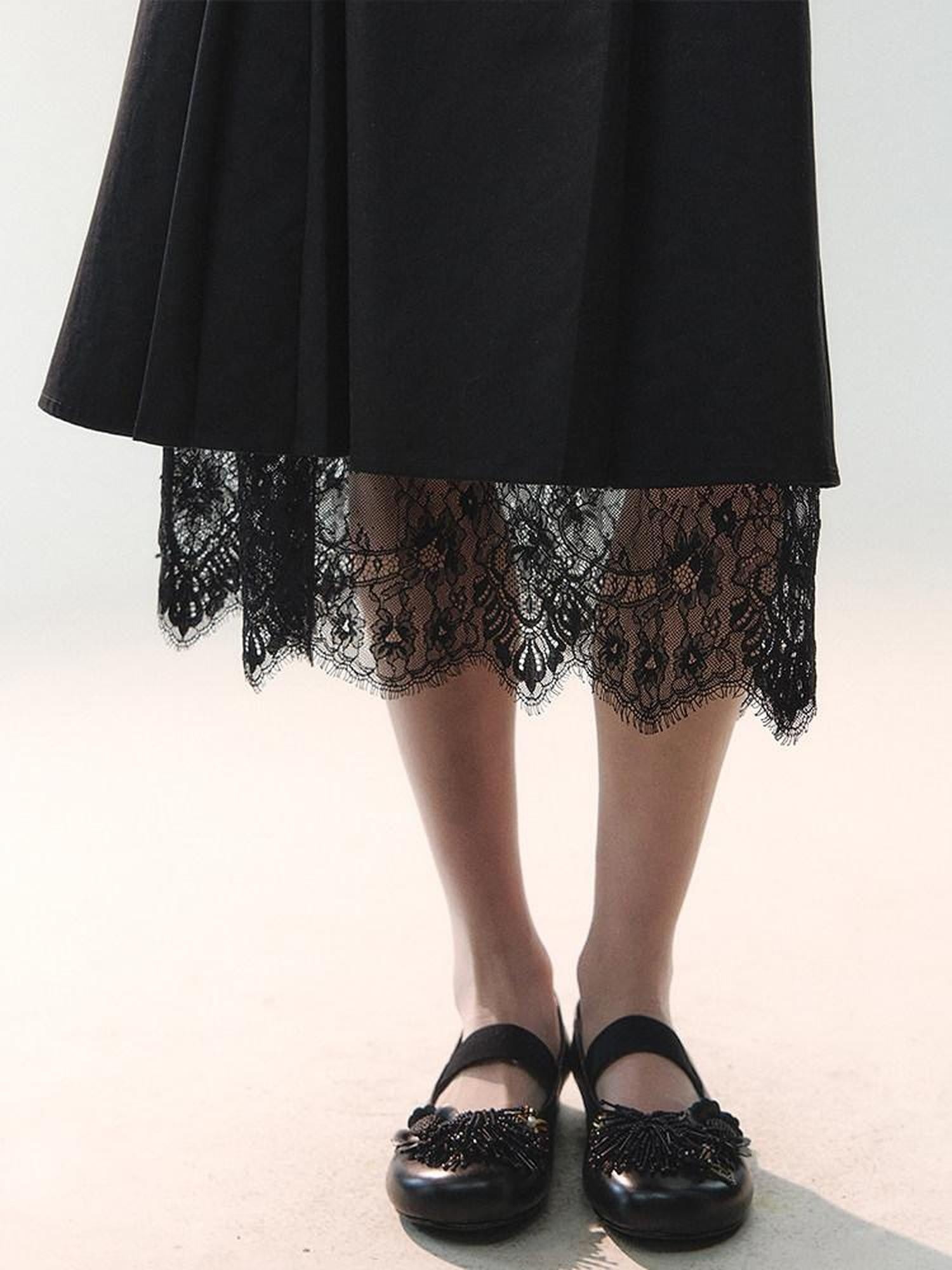 AnnoMundi Midnight Asymmetric Pleated A Line Women&