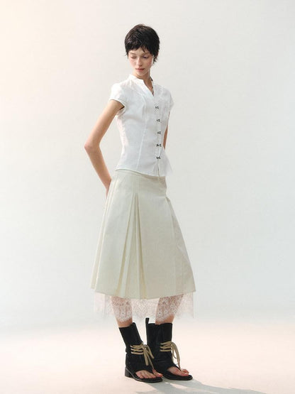 AnnoMundi Midnight Asymmetric Pleated A Line Women&
