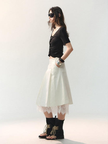 AnnoMundi Midnight Asymmetric Pleated A Line Women&