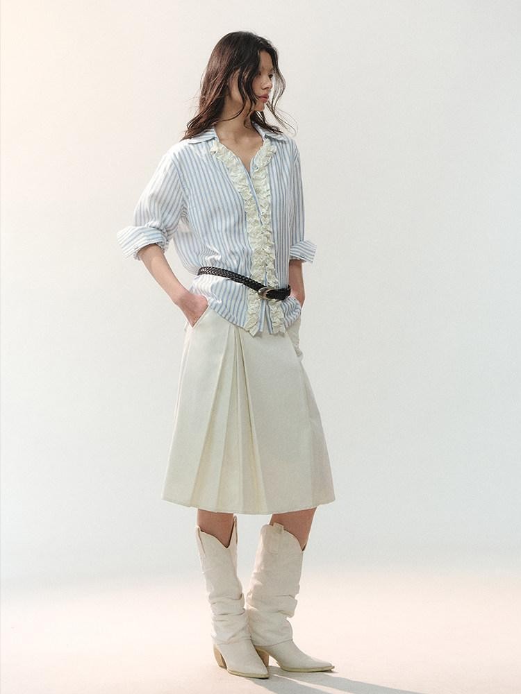 AnnoMundi Midnight Asymmetric Pleated A Line Women&