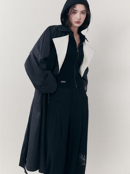AnnoMundi Midnight Vintage Slim Hooded Zipper Pullover Women&