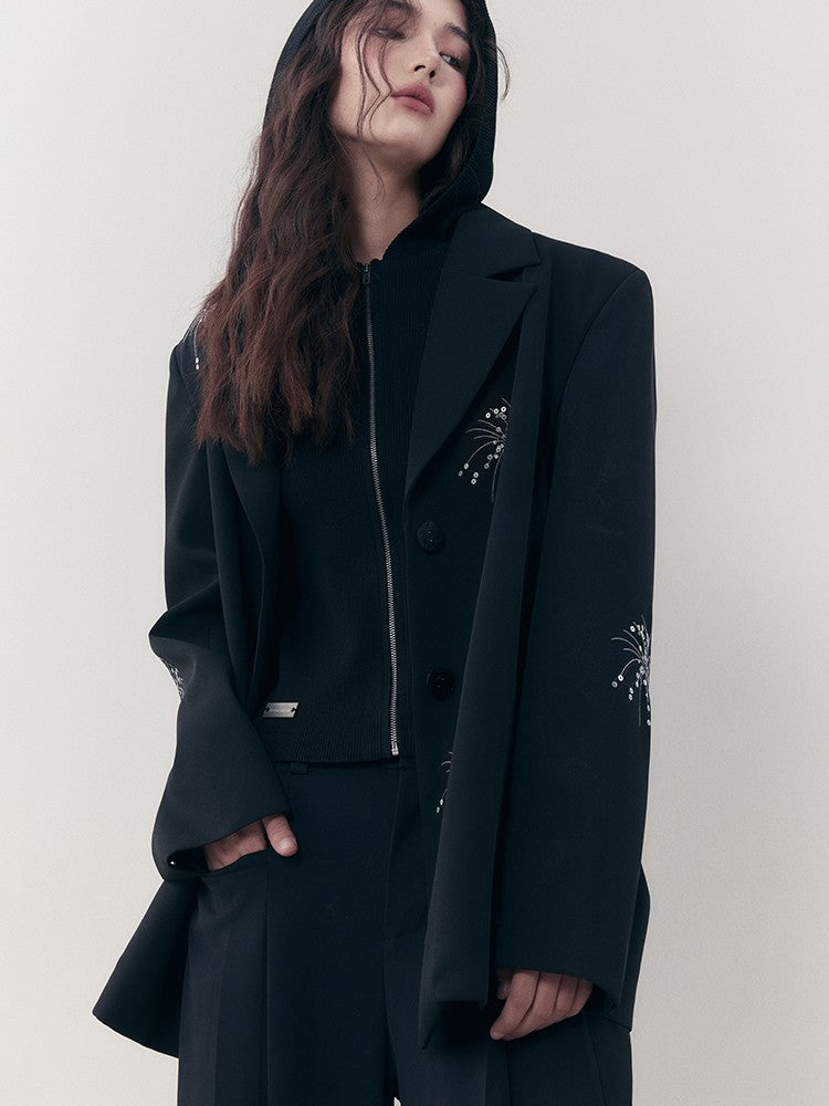 AnnoMundi Midnight Vintage Slim Hooded Zipper Pullover Women&