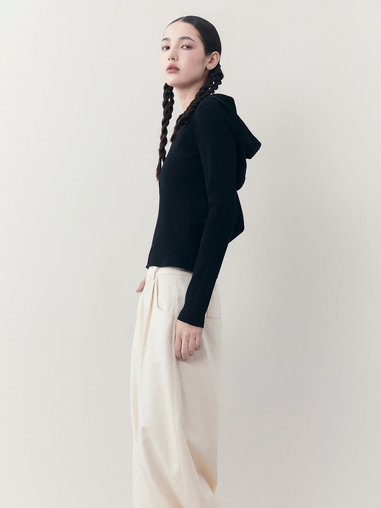 AnnoMundi Midnight Vintage Slim Hooded Zipper Pullover Women&