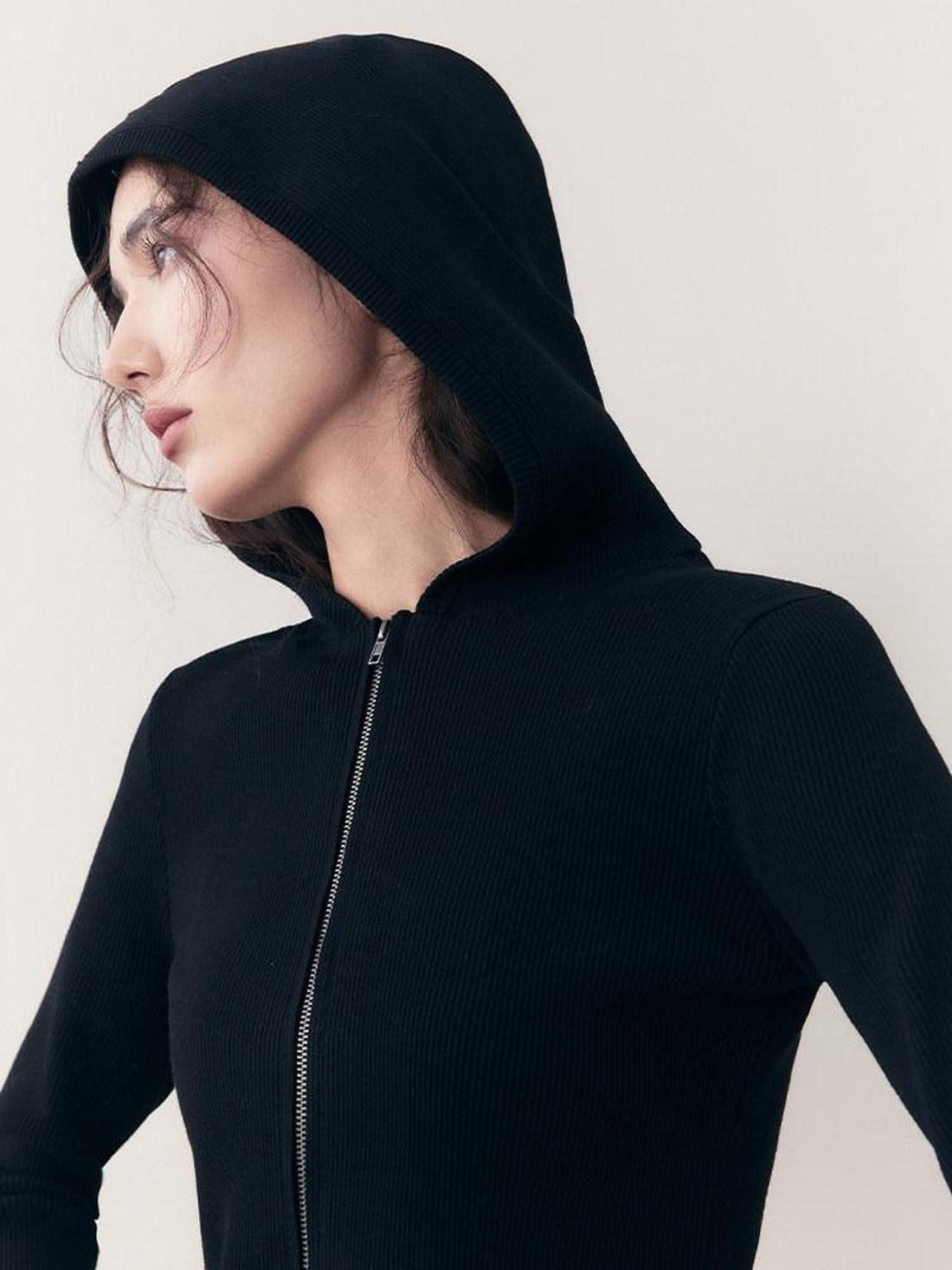 AnnoMundi Midnight Vintage Slim Hooded Zipper Pullover Women&