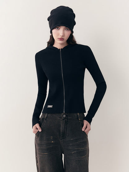 AnnoMundi Midnight Vintage Slim Hooded Zipper Pullover Women&