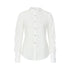 AnnoMundi White Collarless Cross Front Curved Blade Cuffed Women&