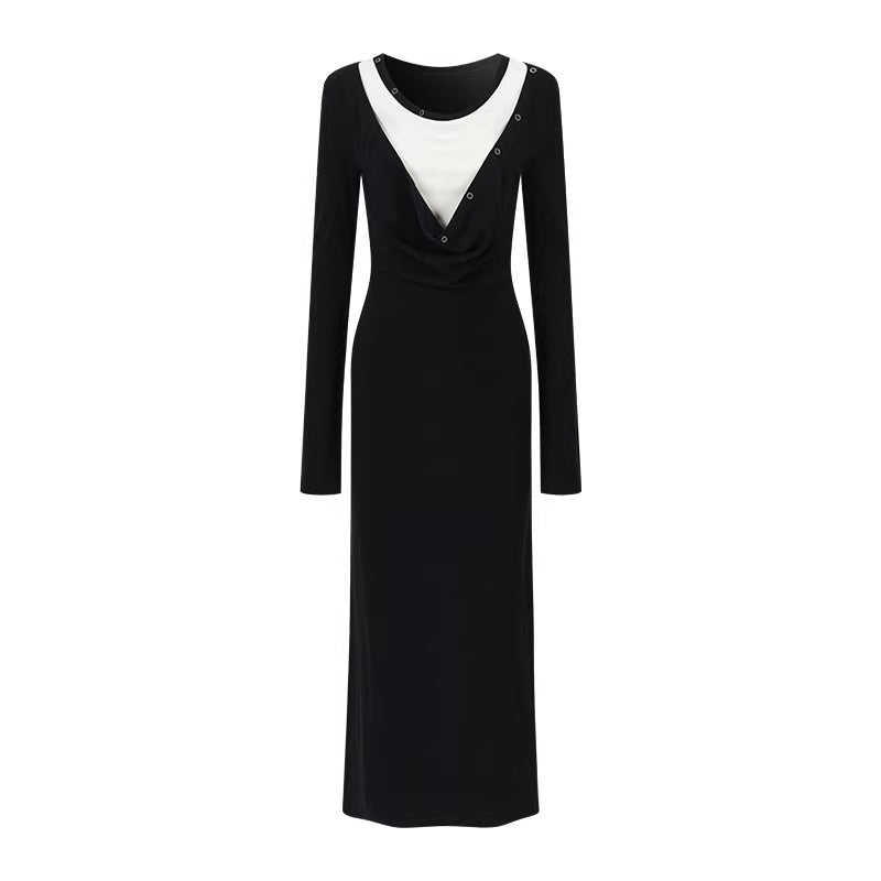 AnnoMundi_Minimalist_Colorblock_Slim_X_Silhouette_Cotton_Blend_City_Commute_Maxi_Dresses_MISSTT
