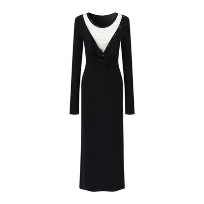 AnnoMundi_Minimalist_Colorblock_Slim_X_Silhouette_Cotton_Blend_City_Commute_Maxi_Dresses_MISSTT