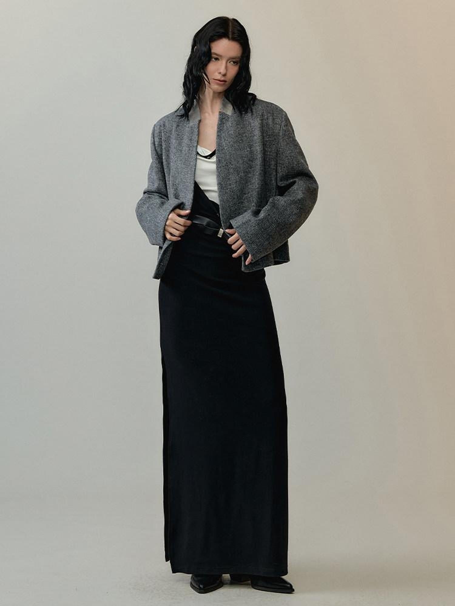 AnnoMundi Minimalist Colorblock Slim X Silhouette Cotton Blend City Commute Maxi Dresses