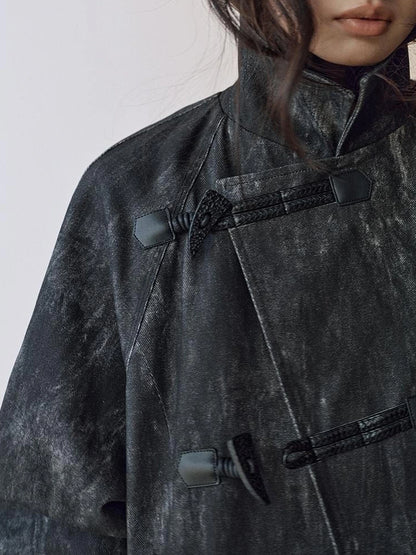 AnnoMundi Moon Washed Draped Cotton Trench Coat