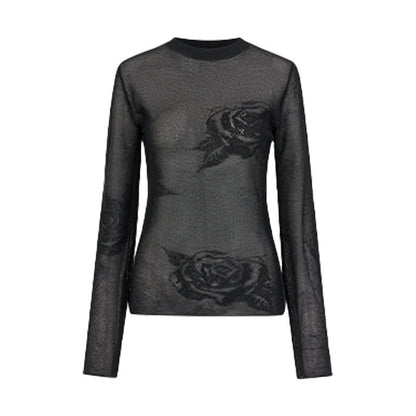 AnnoMundi Mystic Shadow Sheer Rose Jacquard Knit Women&