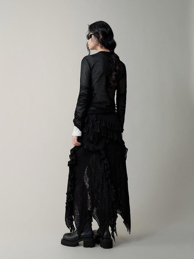 AnnoMundi Mystic Shadow Sheer Rose Jacquard Knit Women&