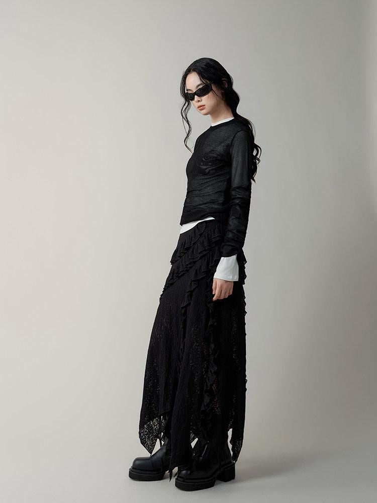 AnnoMundi Mystic Shadow Sheer Rose Jacquard Knit Women&