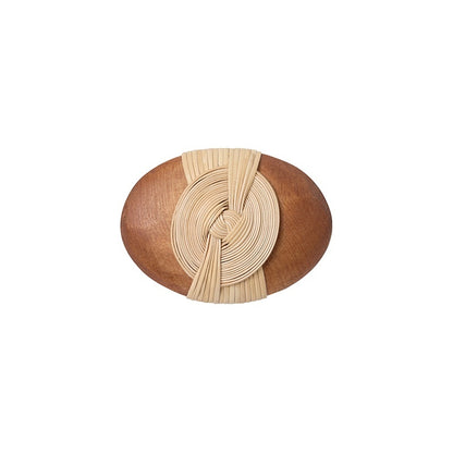 AnnoMundi Natural Bamboo Tone Bamboo Weave Arched Lotus Women&
