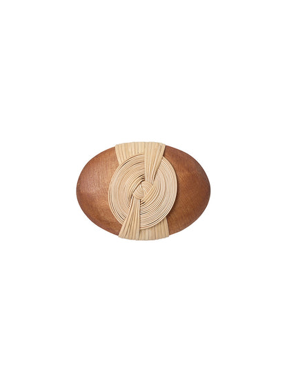 AnnoMundi Natural Bamboo Tone Bamboo Weave Arched Lotus Women&