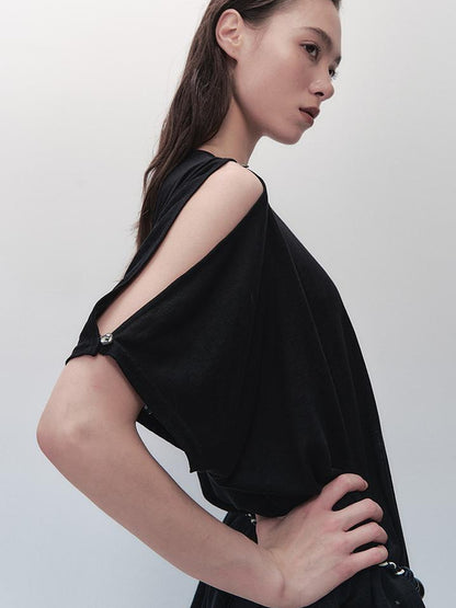 AnnoMundi Nightfall Edge Asymmetric Tunic V Neck T Shirt Long Sleeve