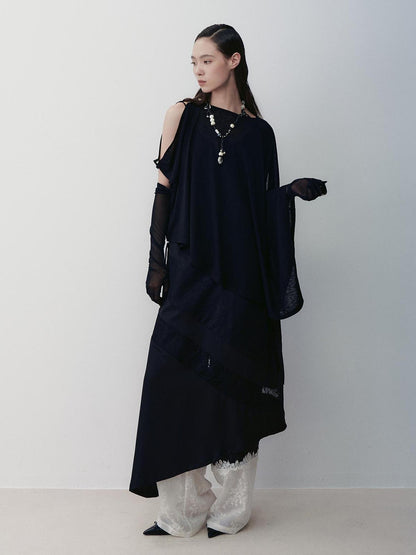 AnnoMundi Nightfall Edge Asymmetric Tunic V Neck T Shirt Long Sleeve