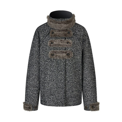 AnnoMundi_Office_Polyester_Relaxed_Fit_Notch_Collar_Midlength_Womens_Taupe_Short_Coats_MISSTT