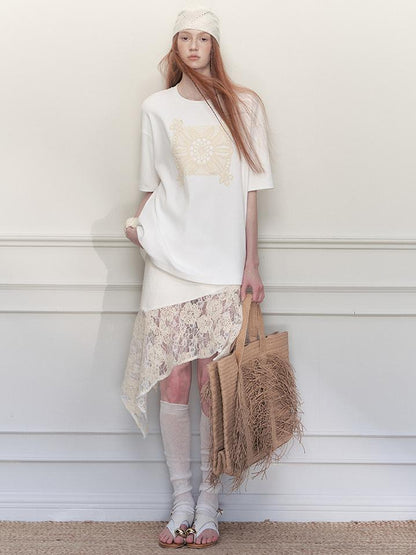 AnnoMundi Openwork Floral Summer Relaxed Fit Tee