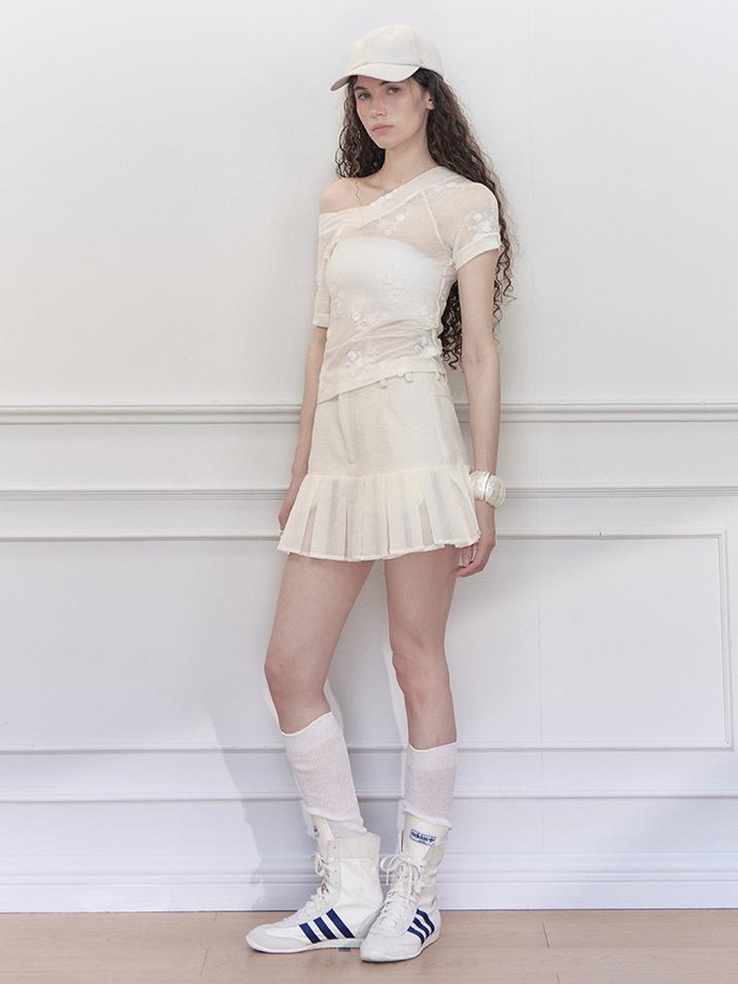 AnnoMundi Overlapping Shadow Pleats High Waist Skirt