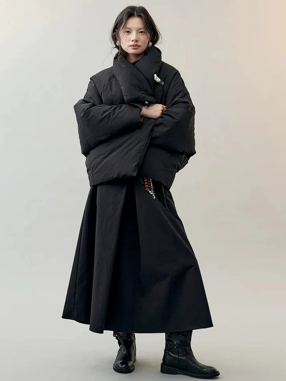 AnnoMundi Oversized Lapel Goose Down Coat Down Jacket
