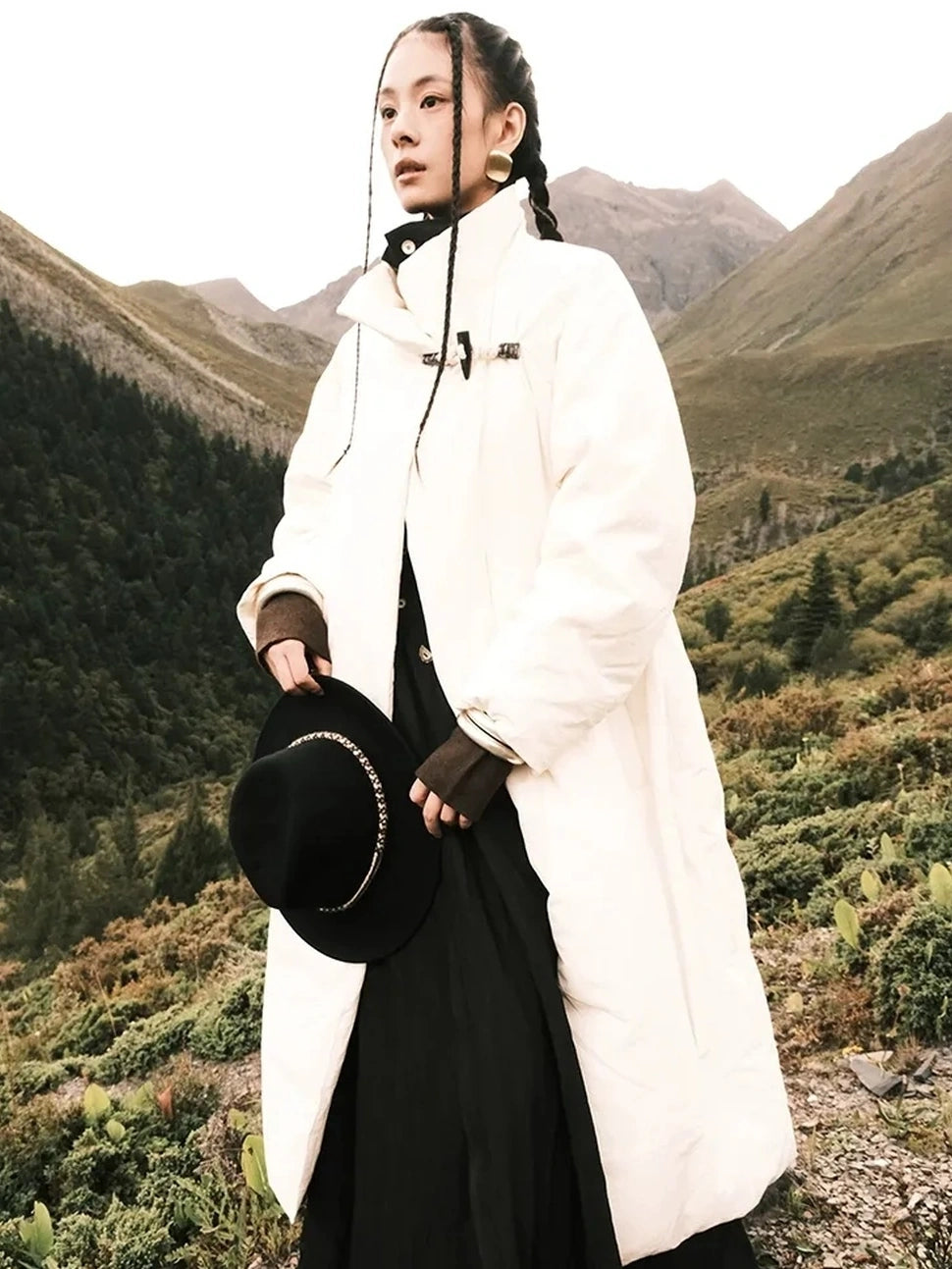 AnnoMundi Oversized Lapel Goose Down Coat Down Jacket