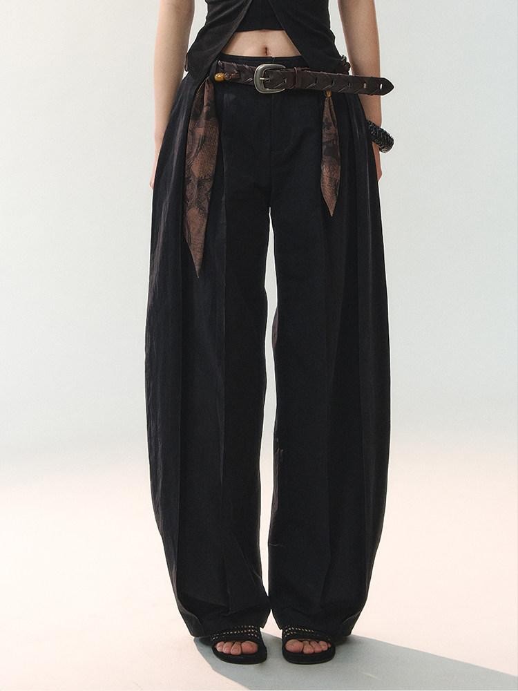 AnnoMundi Oversized Pleated Scarf Tie Waist Women&