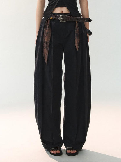 AnnoMundi Oversized Pleated Scarf Tie Waist Women&