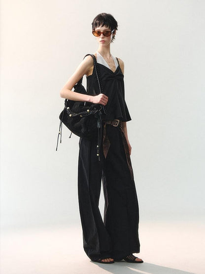 AnnoMundi Oversized Pleated Scarf Tie Waist Women&