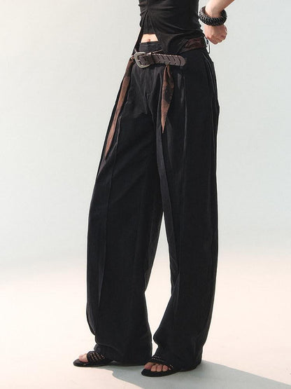 AnnoMundi Oversized Pleated Scarf Tie Waist Women&