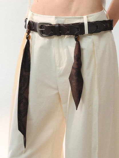 AnnoMundi Oversized Pleated Scarf Tie Waist Women&