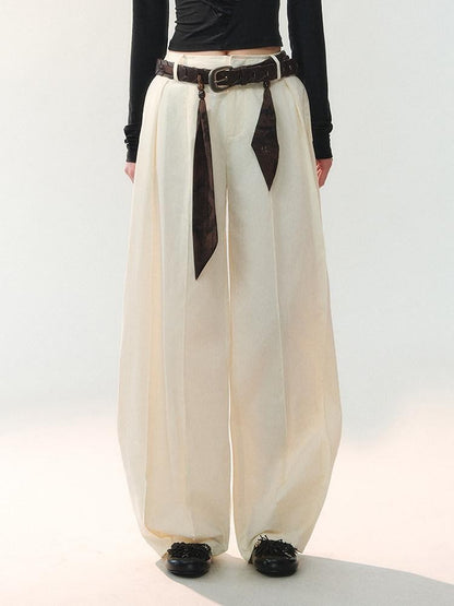 AnnoMundi Oversized Pleated Scarf Tie Waist Women&