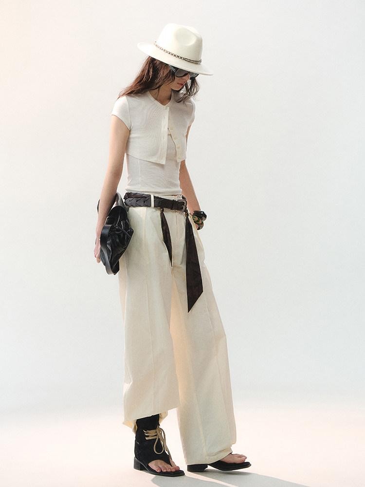 AnnoMundi Oversized Pleated Scarf Tie Waist Women&
