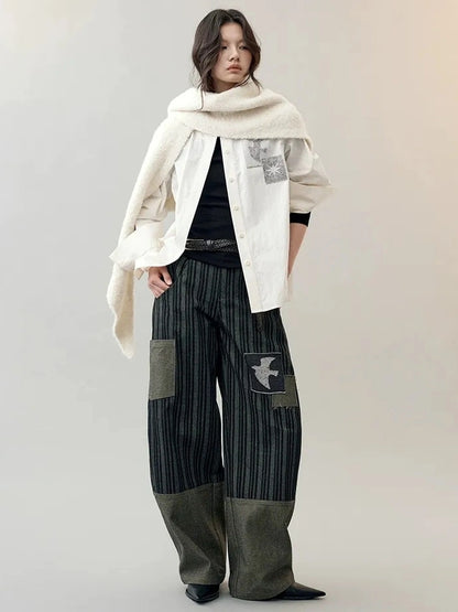 AnnoMundi Patchwork Detail Cotton Shirt Shirts