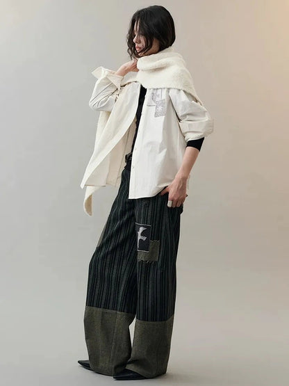 AnnoMundi Patchwork Detail Cotton Shirt Shirts