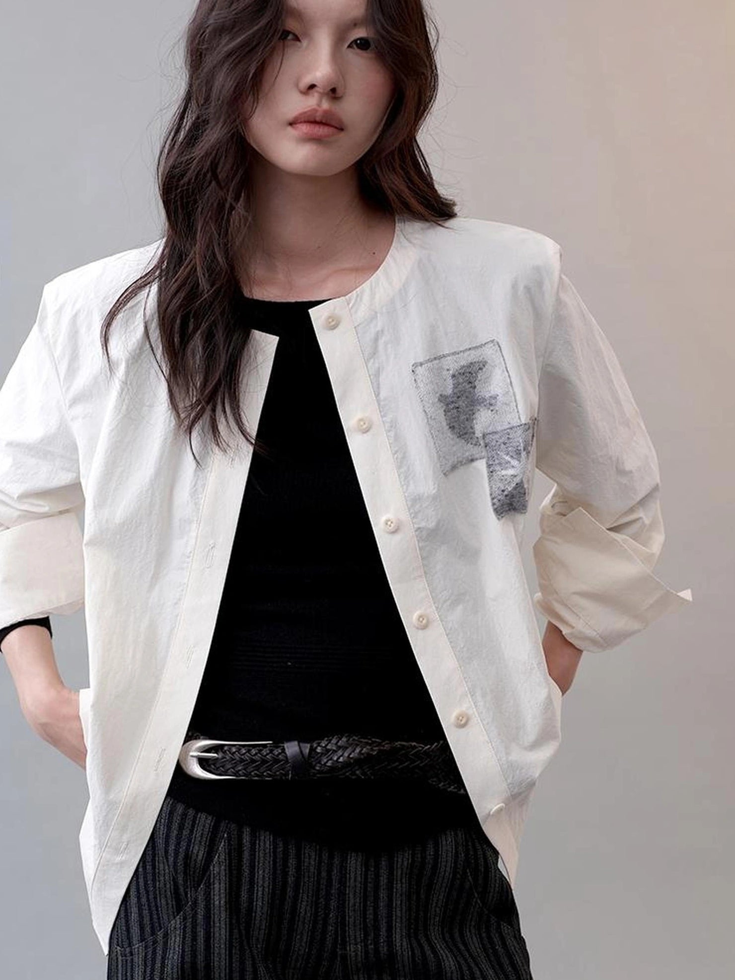 AnnoMundi Patchwork Detail Cotton Shirt Shirts