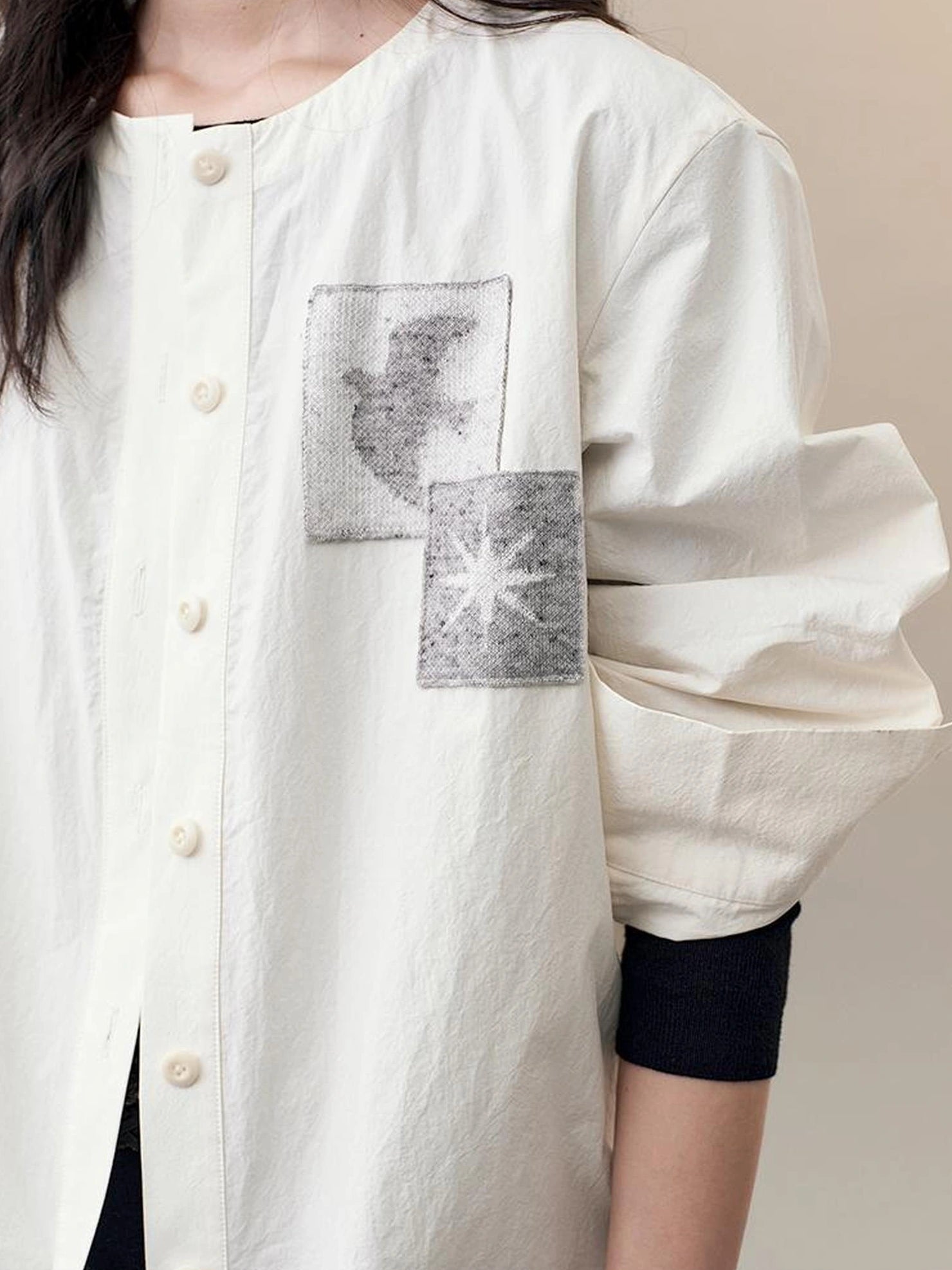 AnnoMundi Patchwork Detail Cotton Shirt Shirts