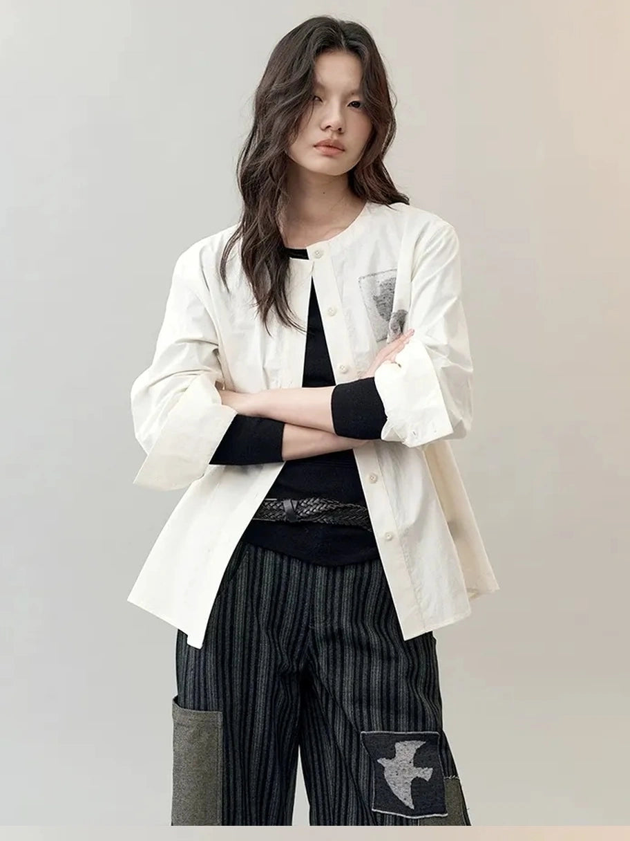 AnnoMundi Patchwork Detail Cotton Shirt Shirts