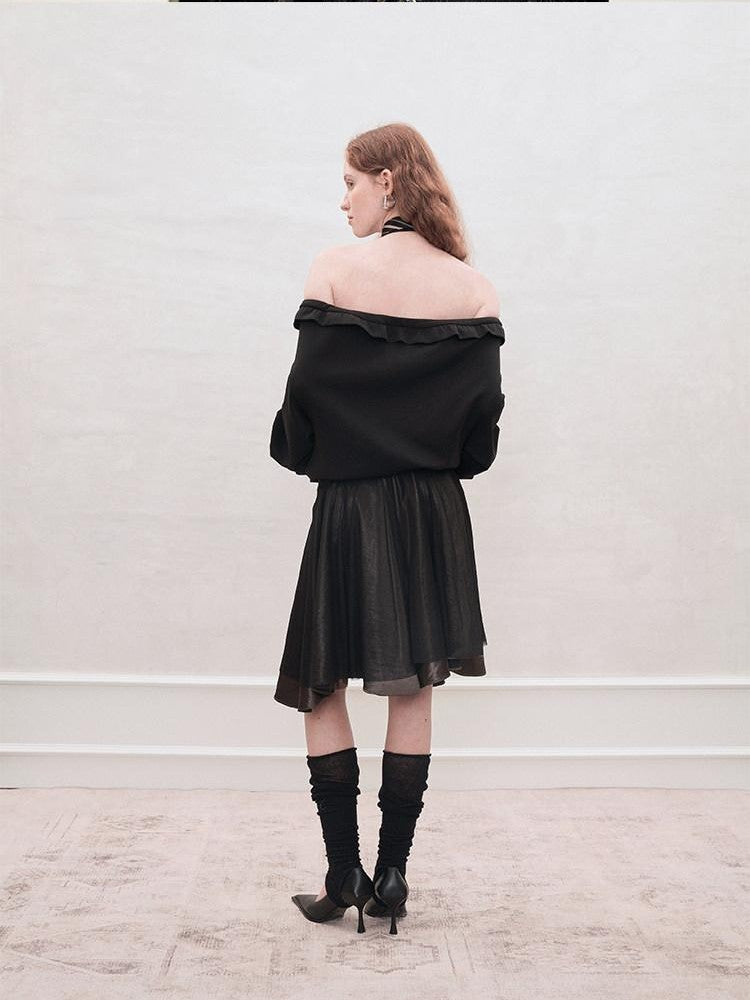 AnnoMundi Pearlescent Pleated Double Zipper Knit Loose Fit Women&