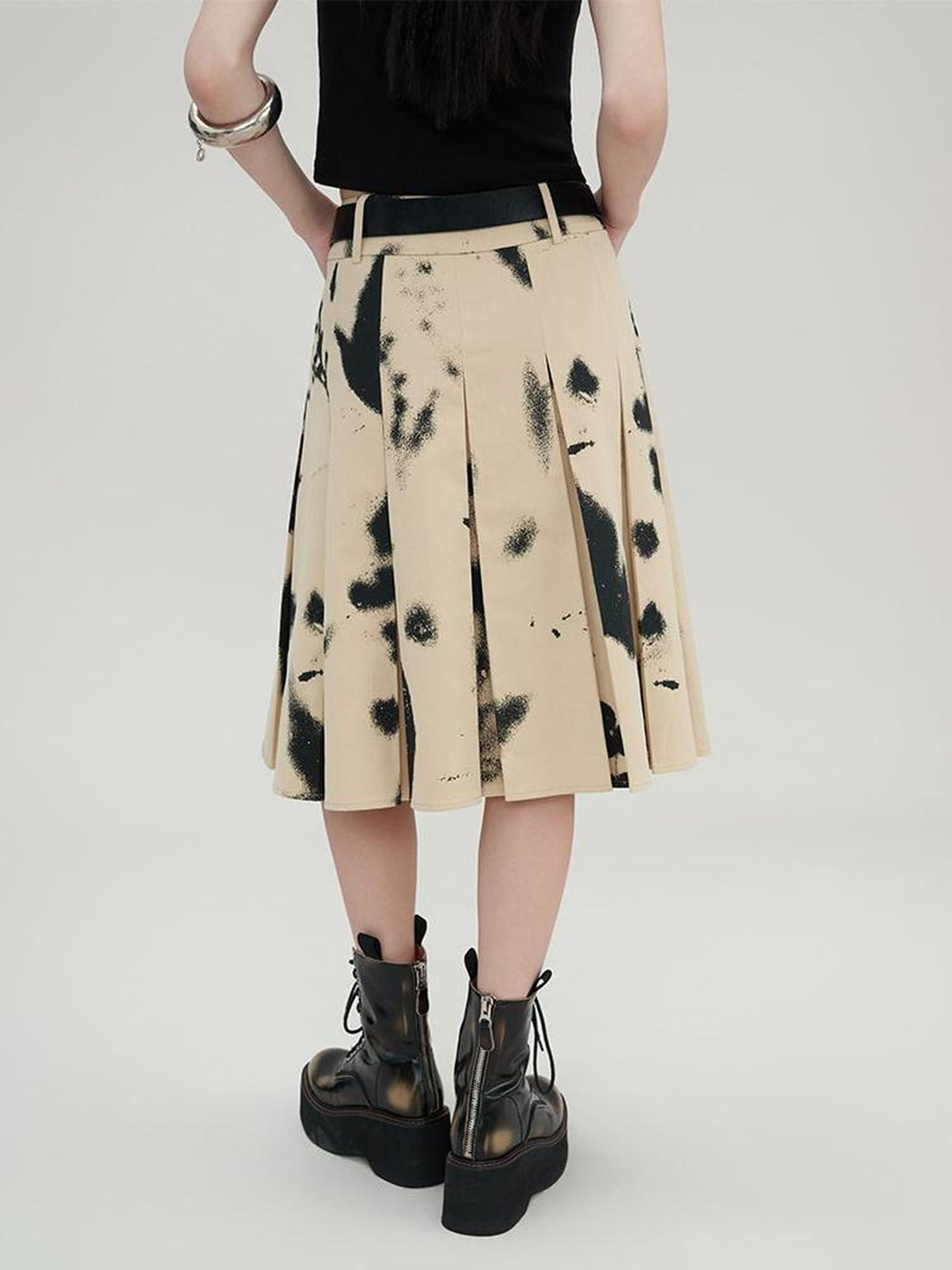 AnnoMundi Petrified Silhouette Pleated A Line Skirt