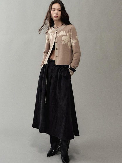AnnoMundi Pleated Beaded A Line Skirt