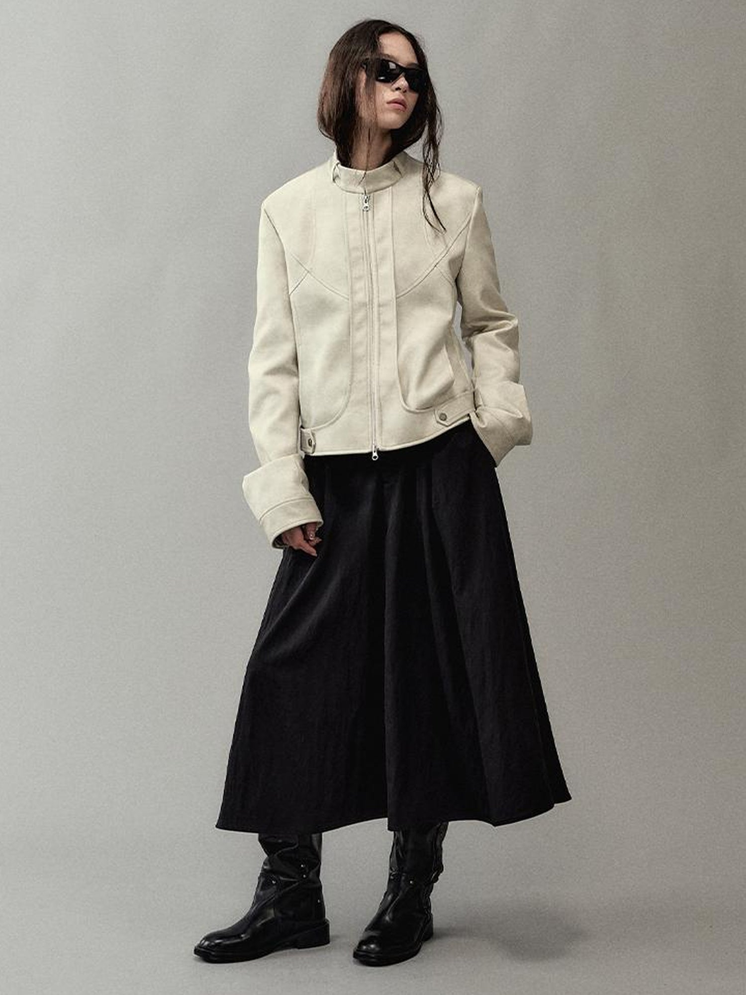 AnnoMundi Pleated Beaded A Line Skirt