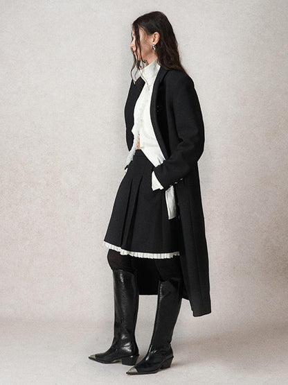 AnnoMundi Pleated Contrast Trim Blazer Skirt