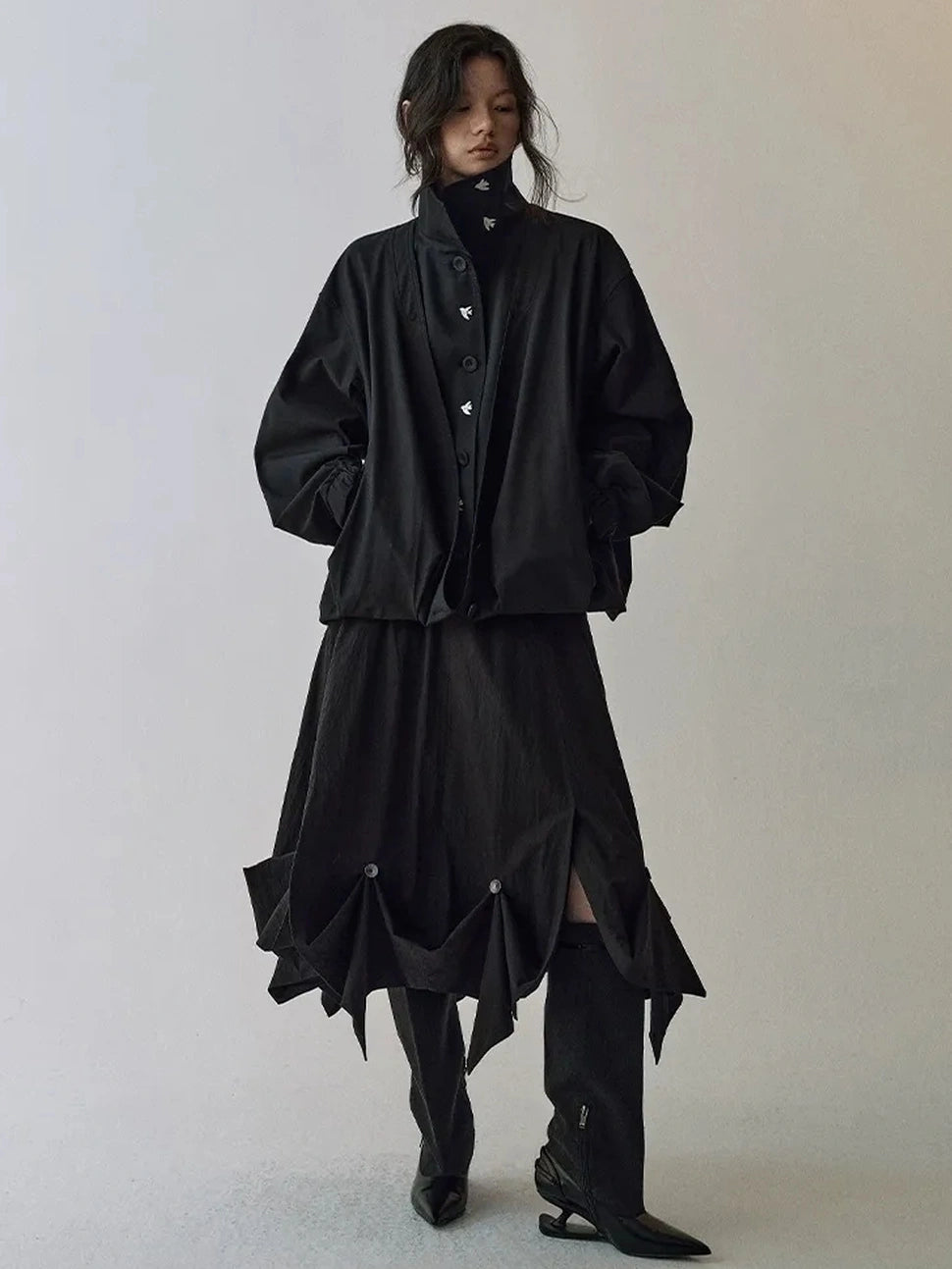 AnnoMundi Pleated Deconstructed Workwear Jacket Jacket